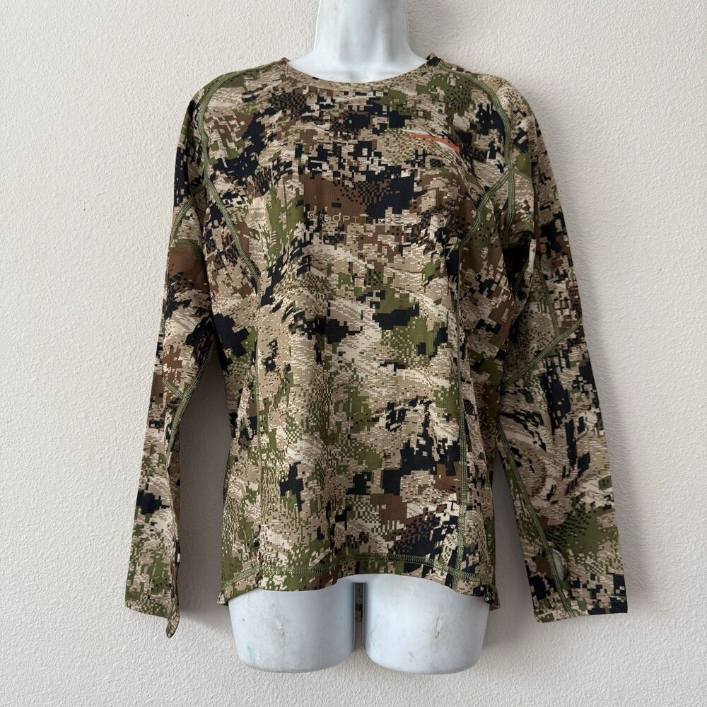 SITKA Gear Women’s Baselayer Shirt Optifade Subalpine Camo Long Sleeve Size L